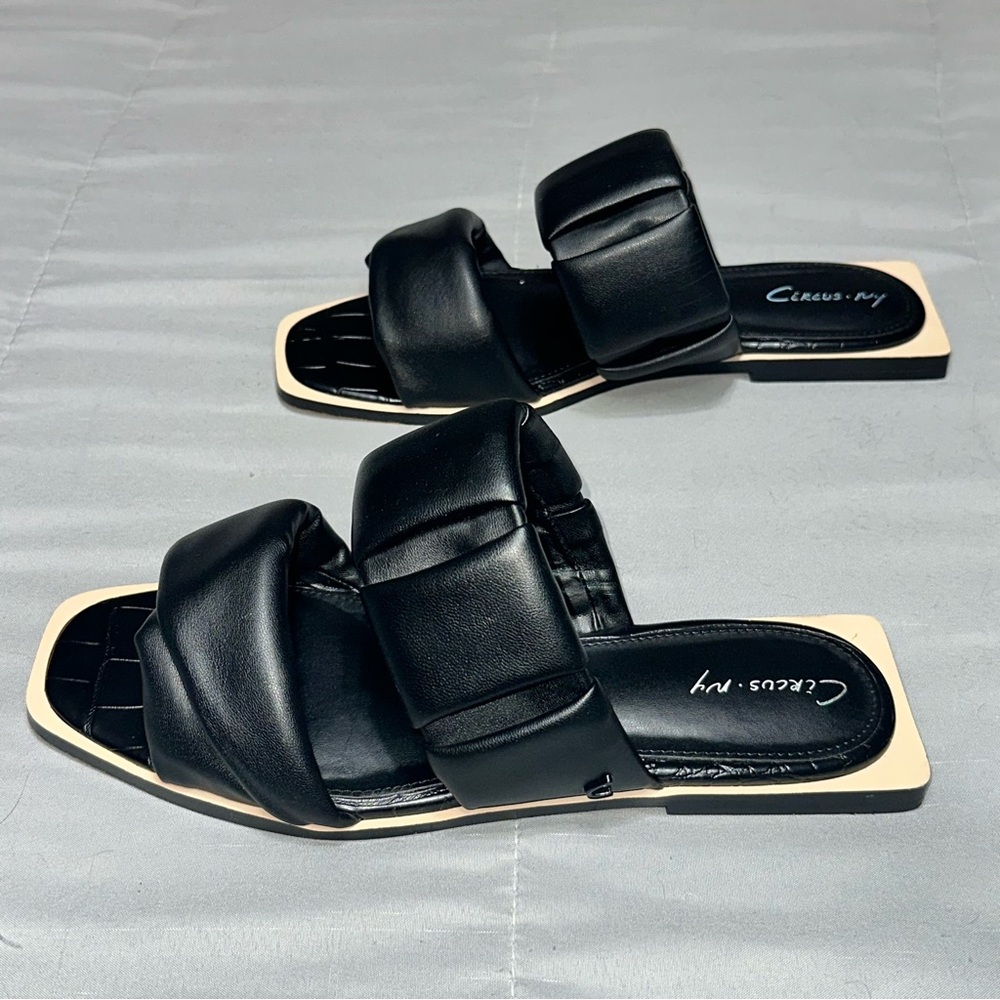 Sam Edelman Circus NY Inara Slide Sandals Women’s 7 Black Classic Slip On Flats